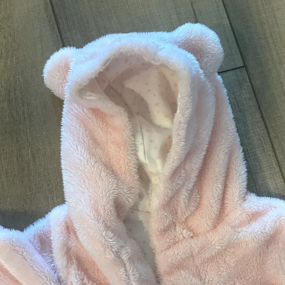 Magnetic Me Pink fuzzy teddy Bear Footie suit - Picture 3 of 6
